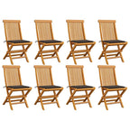 Gartenstühle mit Taupe Kissen 8 Stk. Massivholz Teak