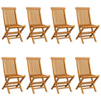Gartenstühle mit Cremeweißen Kissen 8 Stk. Massivholz Teak
