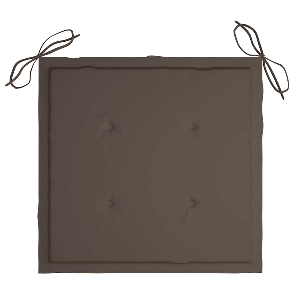 Gartenstühle 8 Stk. mit Taupe Kissen Massivholz Teak