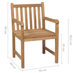 Gartenstühle 8 Stk. mit Weinroten Kissen Massivholz Teak