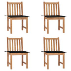 Gartenstühle 4 Stk. mit Kissen Massivholz Teak