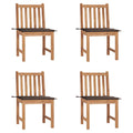 Gartenstühle 4 Stk. mit Kissen Massivholz Teak