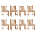 Gartenstühle 8 Stk. mit Kissen Massivholz Teak
