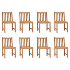 Gartenstühle 8 Stk. mit Kissen Massivholz Teak