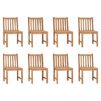 Gartenstühle 8 Stk. mit Kissen Massivholz Teak
