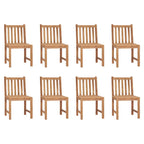 Gartenstühle 8 Stk. mit Kissen Massivholz Teak