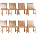Gartenstühle 8 Stk. mit Kissen Massivholz Teak