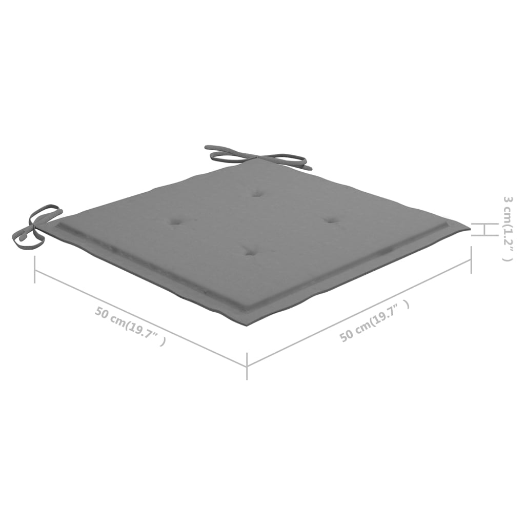 Stapelbare Gartenstühle mit Kissen 6 Stk. Massivholz Teak