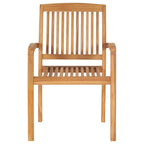 Stapelbare Gartenstühle mit Kissen 8 Stk. Massivholz Teak