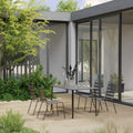 5-tlg. Garten-Essgruppe Stahl Dunkelgrau