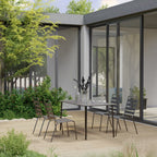 5-tlg. Garten-Essgruppe Stahl Dunkelgrau