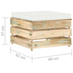 2-tlg. Garten-Lounge-Set mit Kissen Grün Imprägniertes Holz