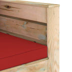 2-tlg. Garten-Lounge-Set mit Kissen Grün Imprägniertes Holz