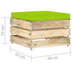2-tlg. Garten-Lounge-Set mit Kissen Grün Imprägniertes Holz