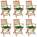 Klappbare Gartenstühle 6 Stk. mit Kissen Massivholz Akazie