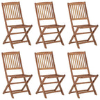 Klappbare Gartenstühle 6 Stk. mit Kissen Massivholz Akazie