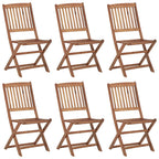 Klappbare Gartenstühle 6 Stk. mit Kissen Massivholz Akazie