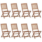 Klappbare Gartenstühle 8 Stk. mit Kissen Massivholz Akazie