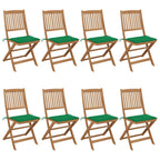 Klappbare Gartenstühle 8 Stk. mit Kissen Massivholz Akazie