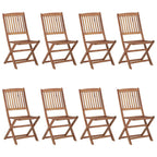 Klappbare Gartenstühle 8 Stk. mit Kissen Massivholz Akazie