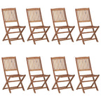 Klappbare Gartenstühle 8 Stk. mit Kissen Massivholz Akazie