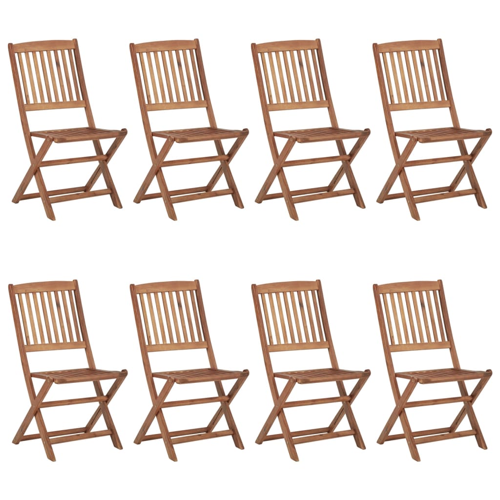Klappbare Gartenstühle 8 Stk. mit Kissen Massivholz Akazie