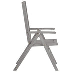 Verstellbare Gartenstühle mit Auflagen 8 Stk. Grau Akazienholz