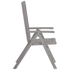 Verstellbare Gartenstühle mit Auflagen 8 Stk. Grau Akazienholz
