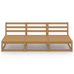 Outdoor-Sofa 3-Sitzer Honigbraun Massivholz Kiefer