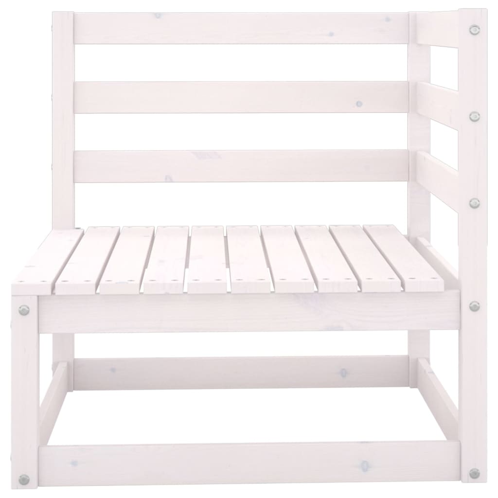 Outdoor-Sofa 3-Sitzer Weiß Massivholz Kiefer