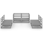 6-tlg. Garten-Lounge-Set Grau Massivholz Kiefer