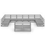 12-tlg. Garten-Lounge-Set Massivholz Kiefer
