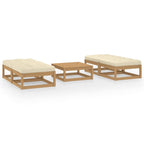 5-tlg. Garten-Lounge-Set mit Kissen Kiefer Massivholz
