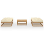 5-tlg. Garten-Lounge-Set mit Kissen Kiefer Massivholz
