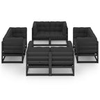 8-tlg. Garten-Lounge-Set mit Kissen Kiefer Massivholz