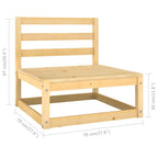 4-tlg. Garten-Lounge-Set mit Kissen Kiefer Massivholz