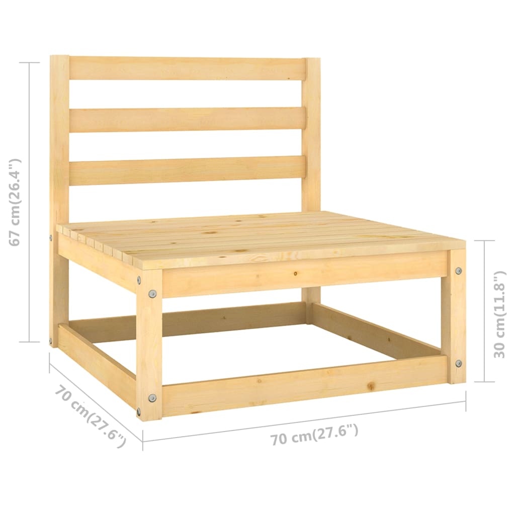 4-tlg. Garten-Lounge-Set mit Kissen Kiefer Massivholz