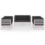 6-tlg. Garten-Lounge-Set mit Kissen Kiefer Massivholz