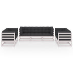 7-tlg. Garten-Lounge-Set mit Kissen Kiefer Massivholz