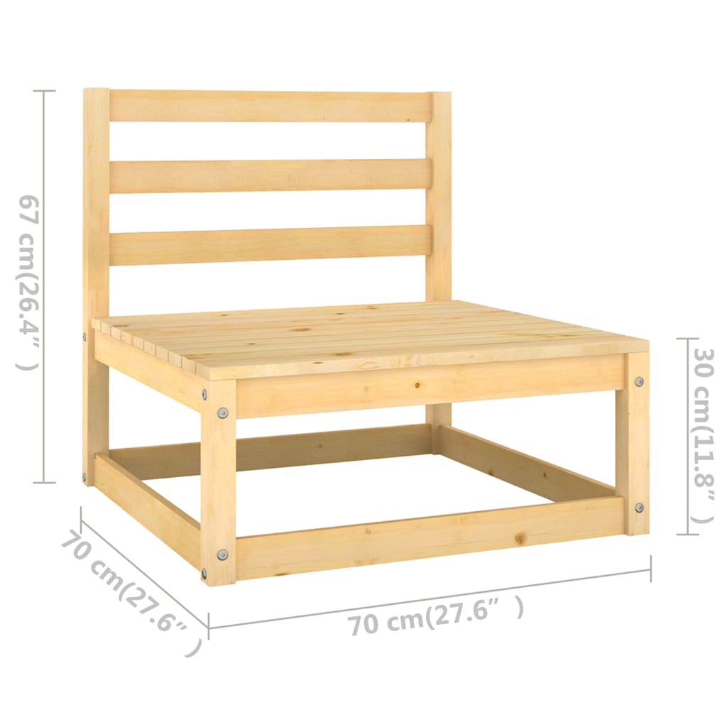 8-tlg. Garten-Lounge-Set mit Kissen Kiefer Massivholz