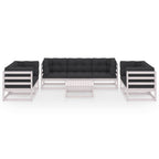8-tlg. Garten-Lounge-Set mit Kissen Kiefer Massivholz
