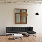 6-tlg. Garten-Lounge-Set mit Kissen Kiefer Massivholz