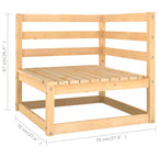 4-tlg. Garten-Lounge-Set mit Kissen Kiefer Massivholz