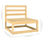 4-tlg. Garten-Lounge-Set mit Kissen Kiefer Massivholz