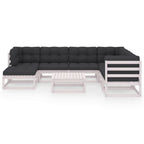 8-tlg. Garten-Lounge-Set mit Kissen Massivholz Kiefer
