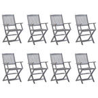 Klappbare Gartenstühle 8 Stk. mit Kissen Massivholz Akazie