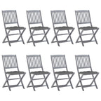 Klappbare Gartenstühle 8 Stk. mit Kissen Massivholz Akazie
