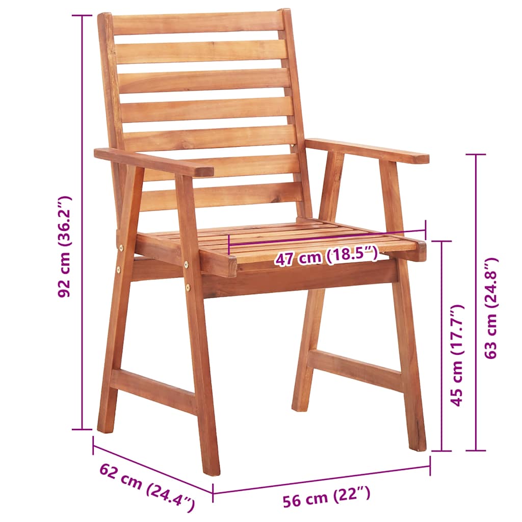 Garten-Essstühle 8 Stk. mit Kissen Massivholz Akazie
