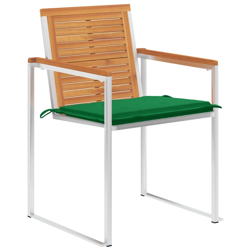 Gartenstühle 4 Stk. mit Kissen Massivholz Akazie
