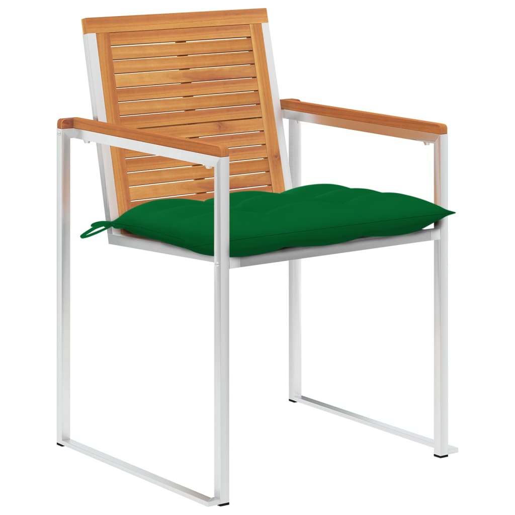 Gartenstühle 4 Stk. mit Kissen Massivholz Akazie